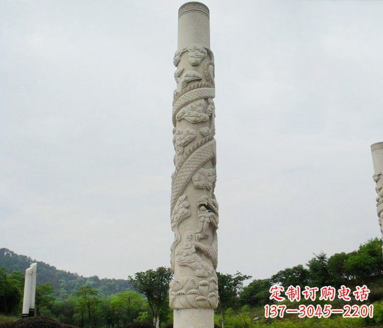 漯河大理石盘龙柱雕塑