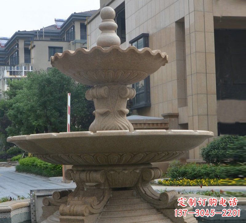 漯河简约双层大理石喷泉雕塑