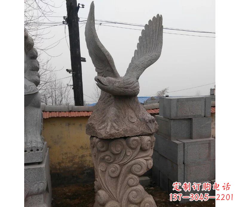 漯河绚丽振翅的大理石雄鹰雕塑