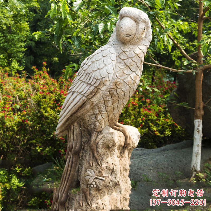 漯河大理石鹦鹉雕塑,完美点缀生活空间