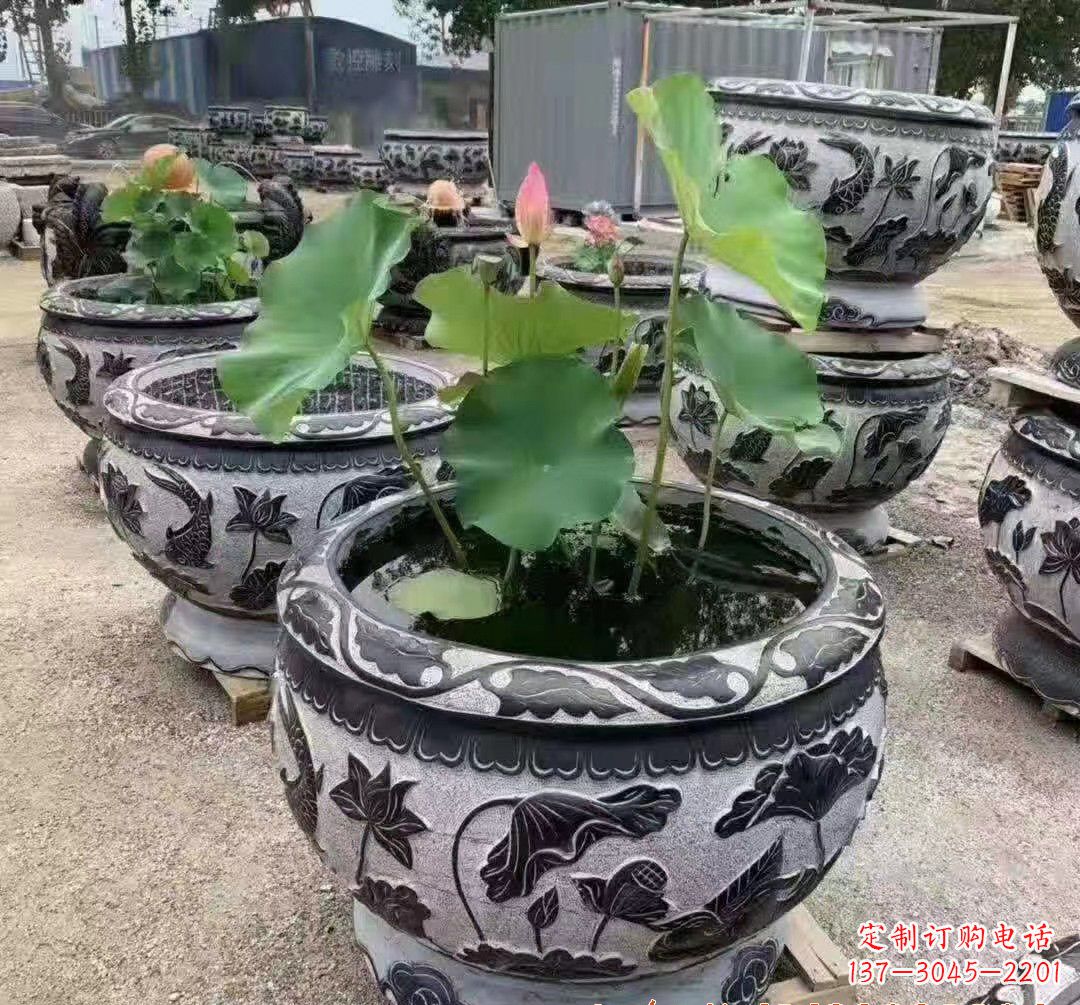 漯河精美大理石鱼缸雕塑