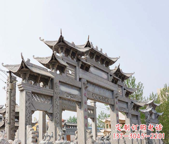 漯河特大型五门石雕牌楼