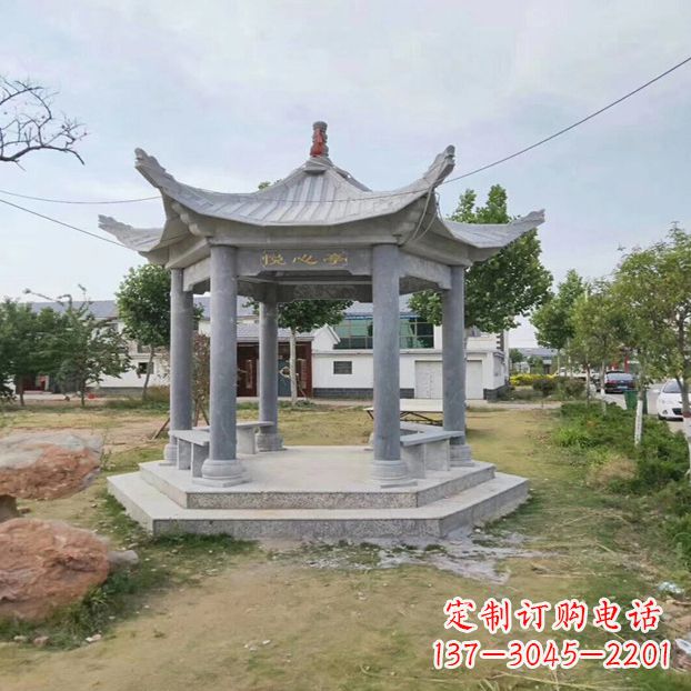 漯河中领雕塑 | 六角石凉亭公园雕塑