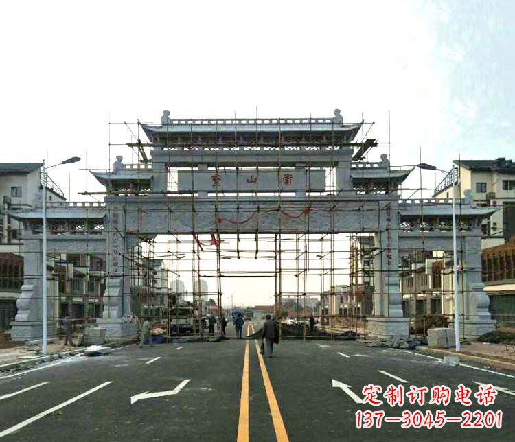 漯河道路三门石牌坊石雕
