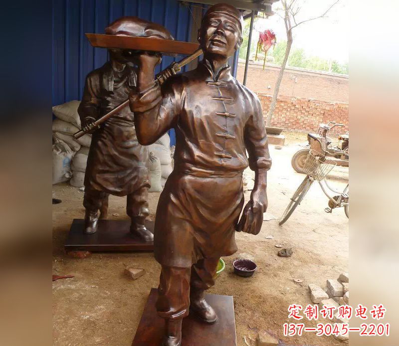 漯河店小二铜雕,精美绝伦,永传佳话