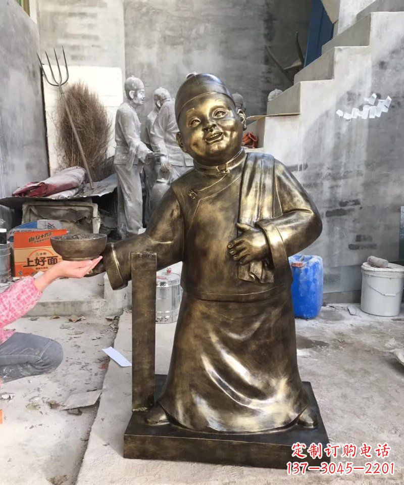 漯河店小二铜雕——精美精致的人物雕塑
