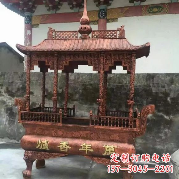 漯河雕刻蝙蝠铜香炉
