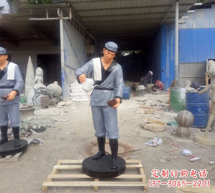 漯河铝合金仿真店小二雕塑