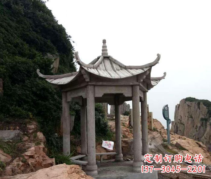漯河风格独特的仿古凉亭石雕
