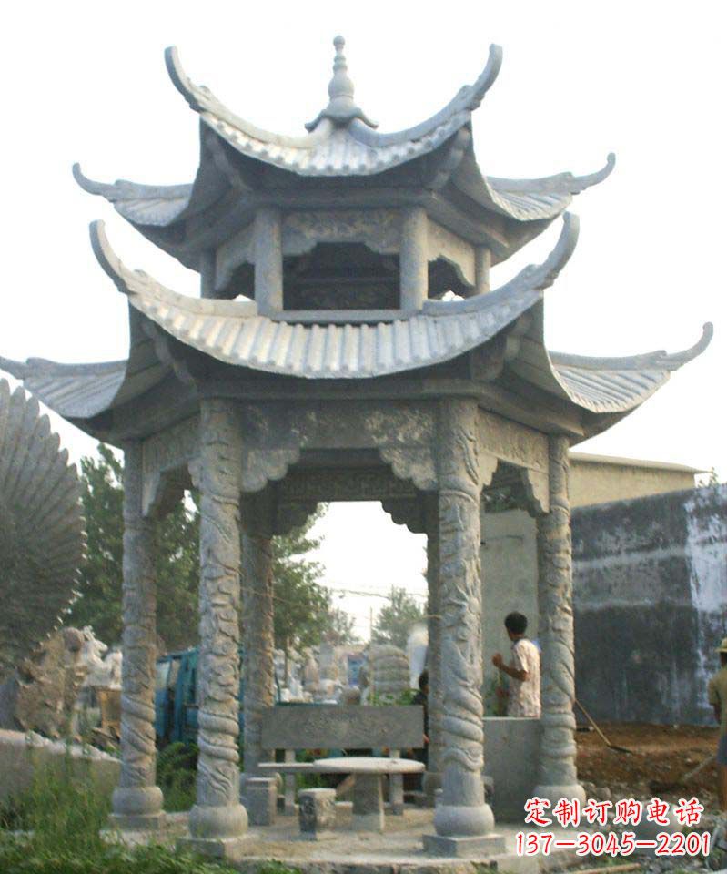 漯河传统工艺石雕凉亭,精美细致,给你温馨家园