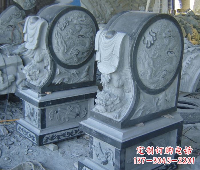 漯河仿古石门墩招财抱鼓石雕塑