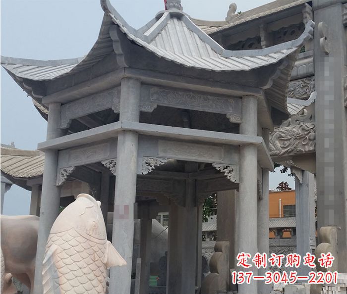 漯河精美仿古双层石雕凉亭