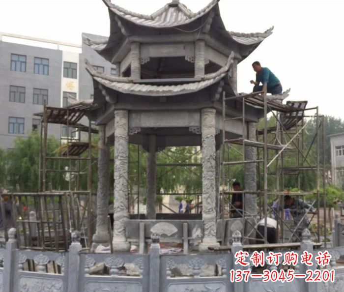 漯河仿古双层石雕凉亭