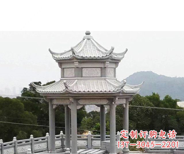 漯河仿古双层石雕凉亭