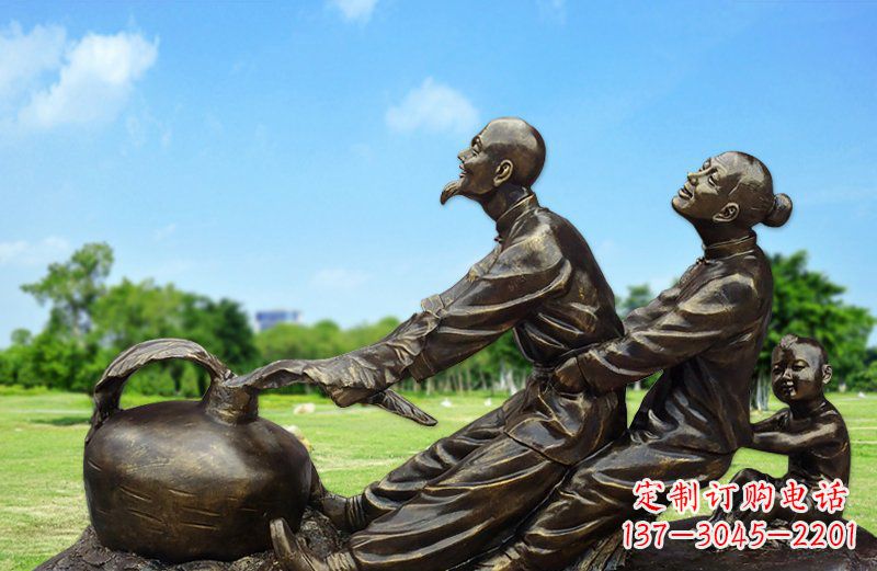 漯河和谐之美，铜雕萝卜雕塑