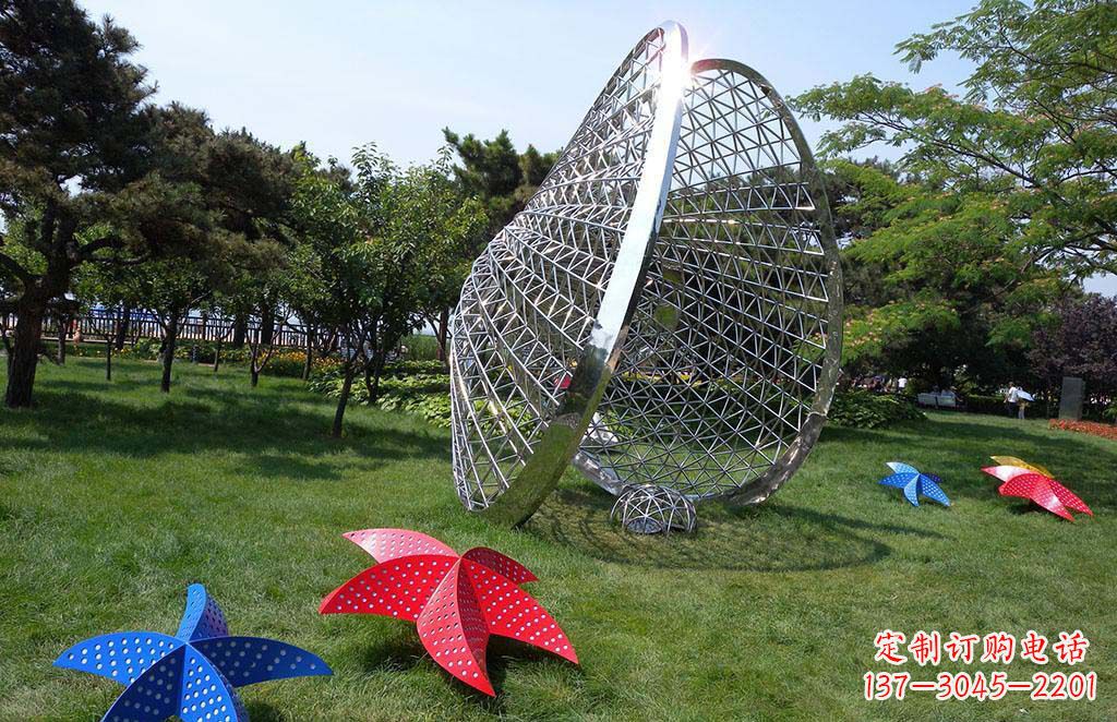 漯河精美不锈钢贝壳海星景观雕塑