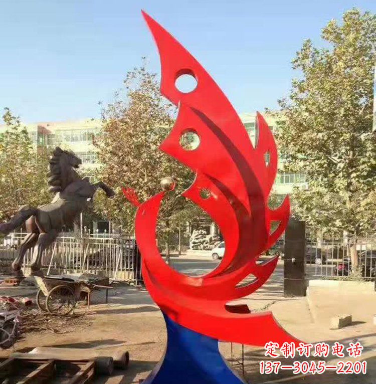 漯河艺术精美的不锈钢凤凰雕塑