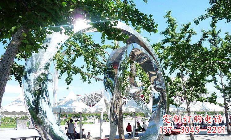 漯河高端实木不锈钢镀层圆环雕塑