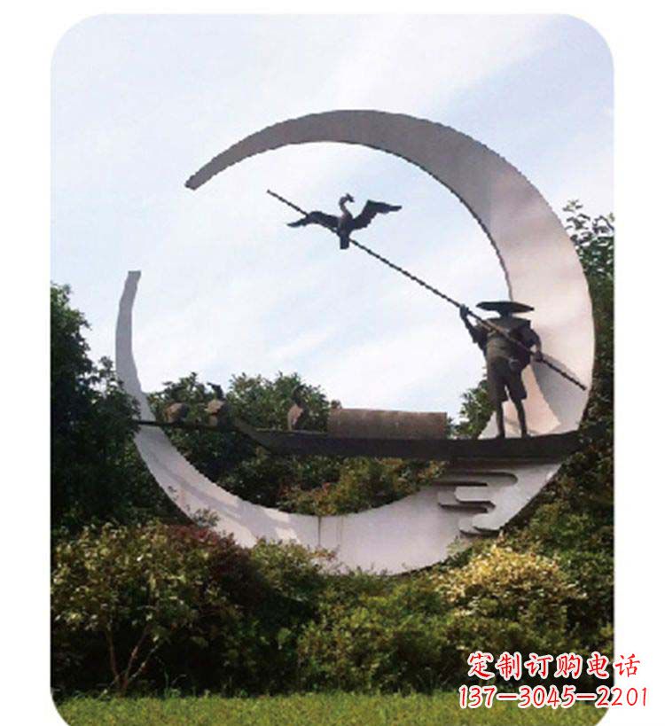 漯河精致美观的不锈钢鸬鹚雕塑