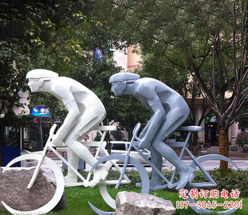 漯河装饰型不锈钢骑自行车雕塑