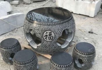 漯河特大型福字桌凳石雕