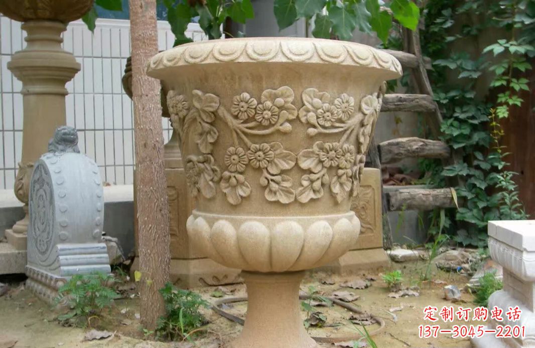 漯河精美大理石花盆雕塑