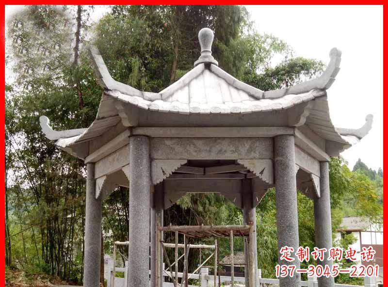 漯河复古公园石凉亭雕塑