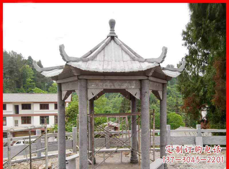 漯河精美大理石六角石凉亭雕塑