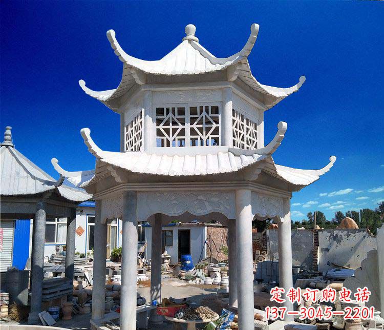 漯河大理石双层凉亭雕塑