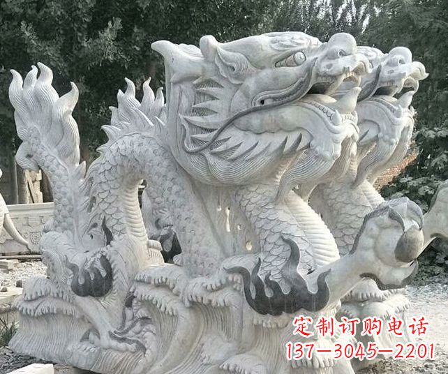 漯河优雅古典大理石生肖龙雕塑