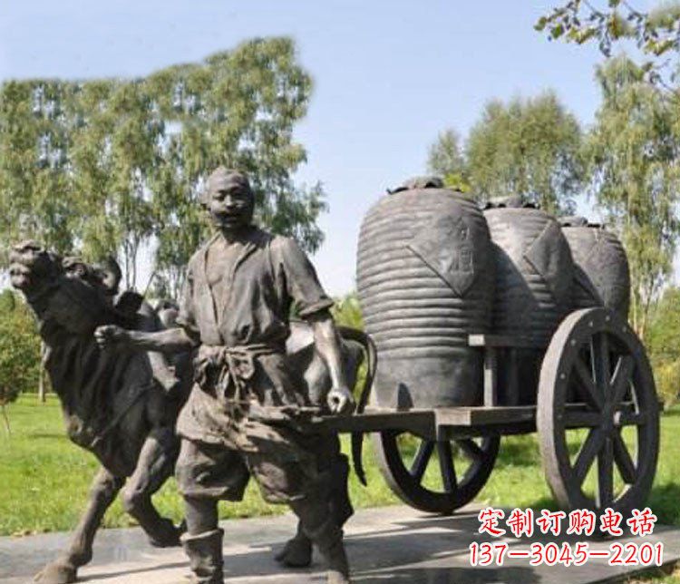 漯河唯美牛车铜雕