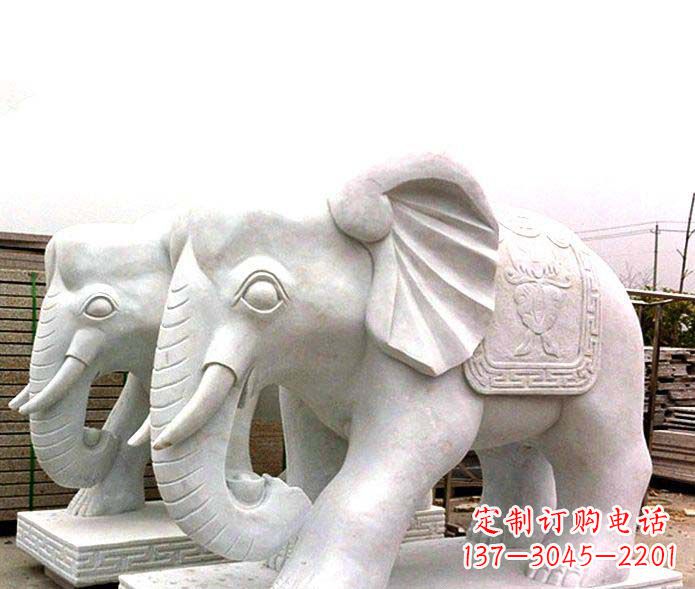 漯河精致细腻的大象石雕景观雕塑