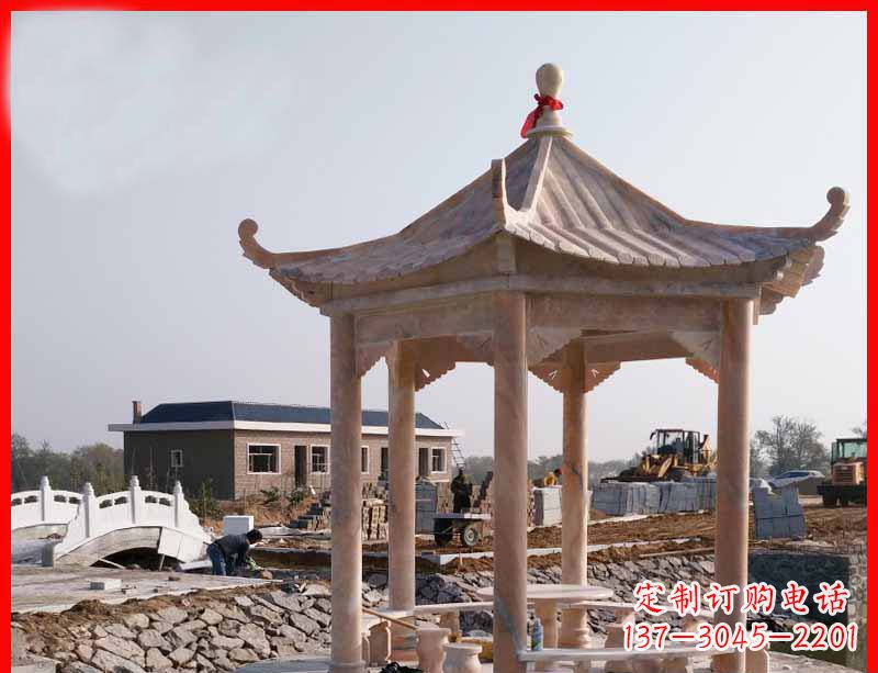 漯河红六角石凉亭雕塑