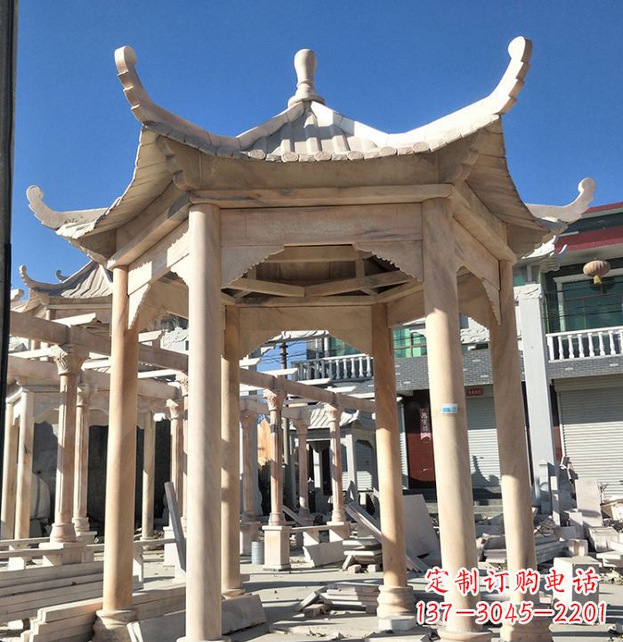 漯河公园晚霞红凉亭雕塑