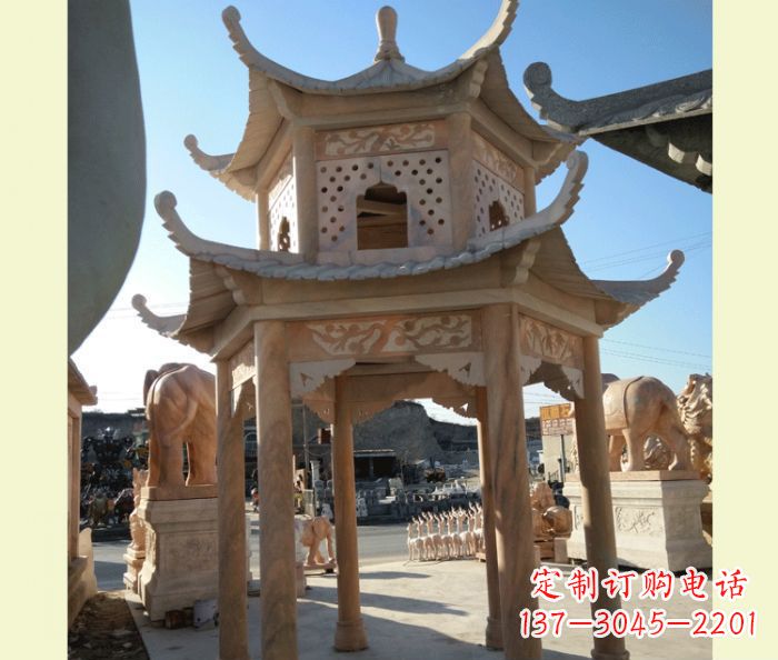 漯河中式双层石雕凉亭