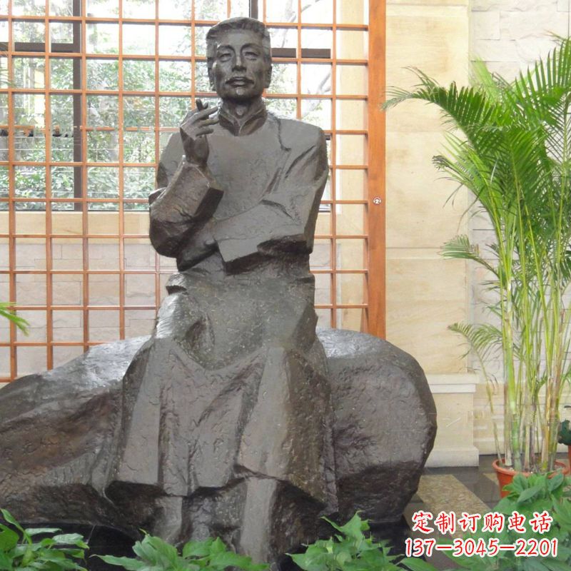 漯河中领雕塑|传承历史文化的鲁迅铜雕像