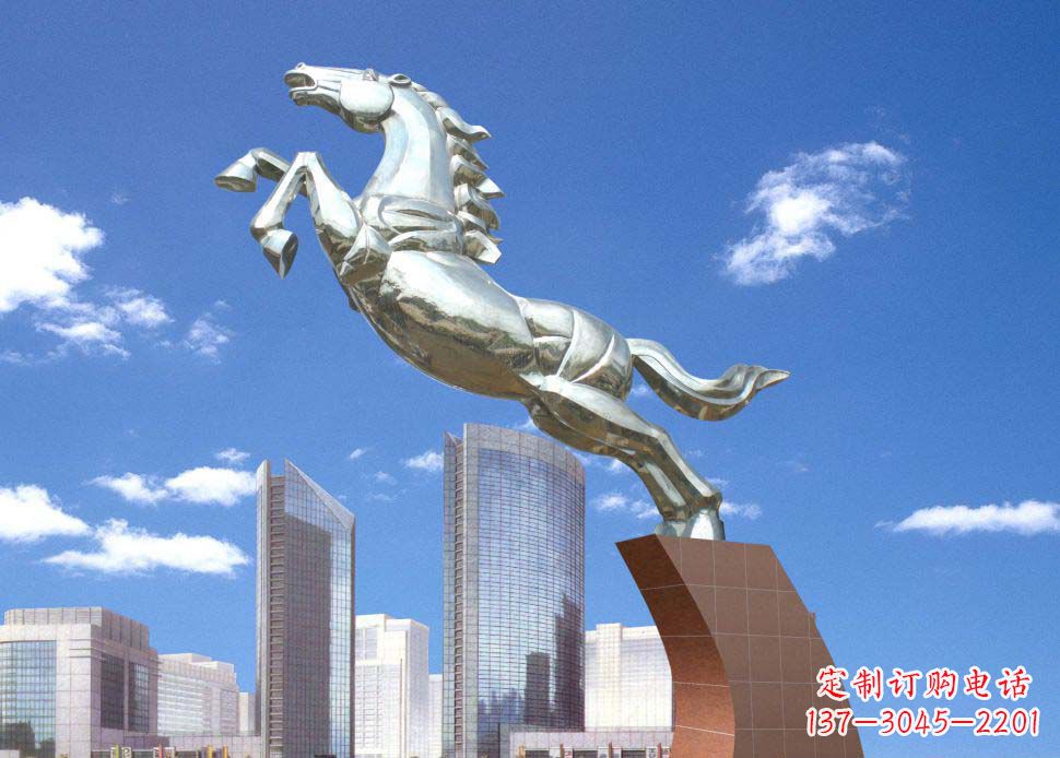 漯河广场奔马不锈钢雕塑