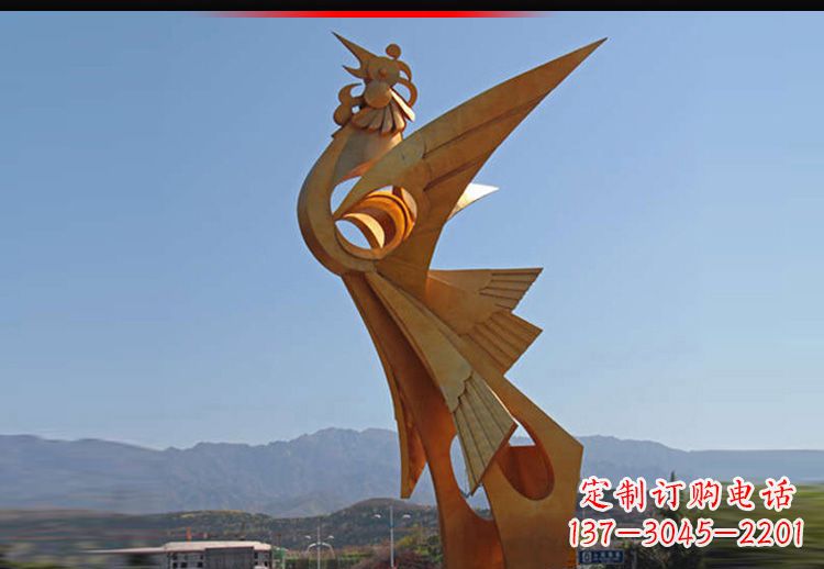 漯河中领雕塑凤凰抽象雕塑11英寸