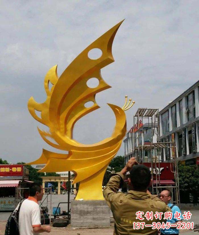 漯河精致大气的不锈钢抽象凤凰雕塑