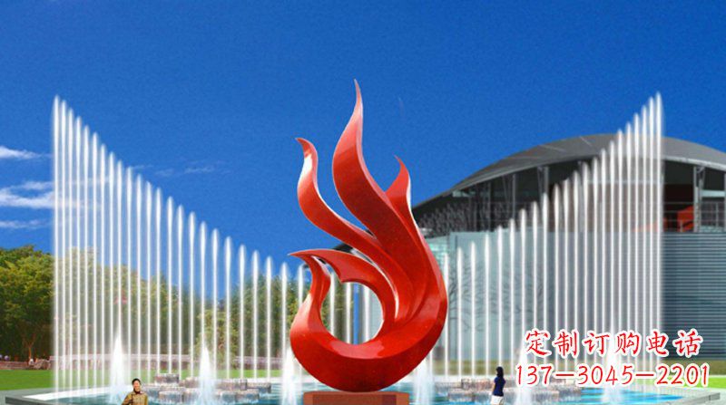 漯河中领雕塑凤凰抽象雕塑，精致品质，提升空间魅力