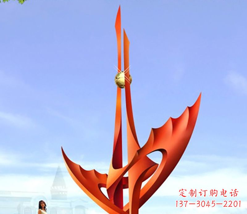 漯河广场不锈钢火炬抽象雕塑