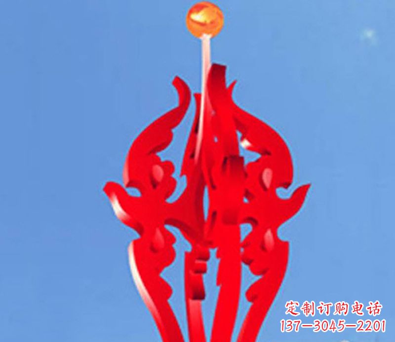 漯河广场不锈钢火苗抽象雕塑