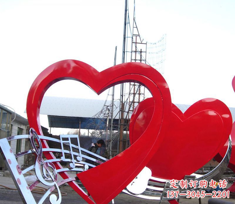 漯河广场不锈钢音符桃心景观雕塑