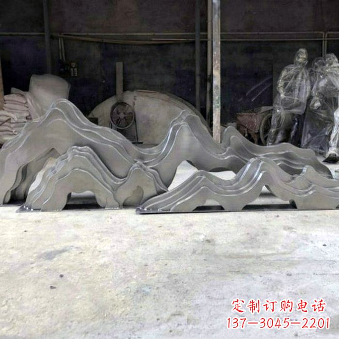 漯河广场户外不锈钢假山雕塑
