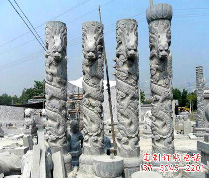 漯河浩大神秘的龙柱石雕