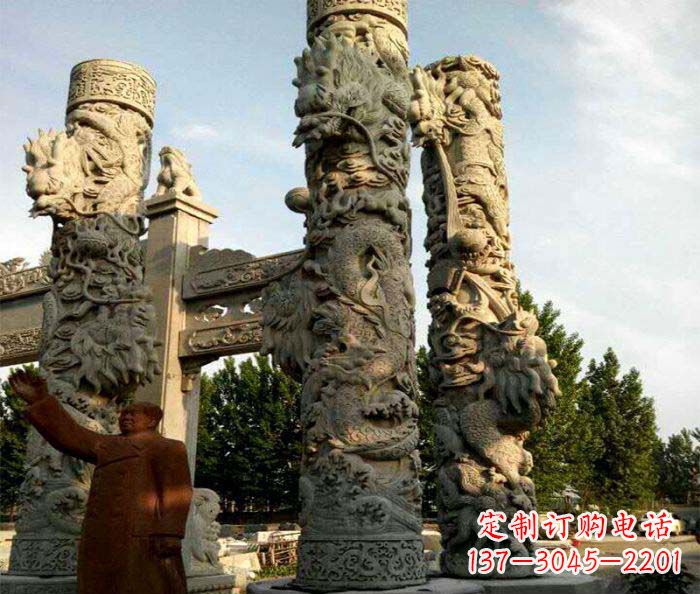 漯河中领雕塑推出的震撼龙柱大理石雕,是一种典…