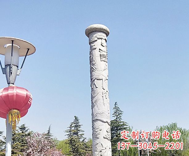 漯河中领雕塑的大理石龙柱石雕