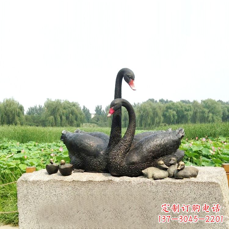 漯河雕刻精致的天鹅铜雕摆件