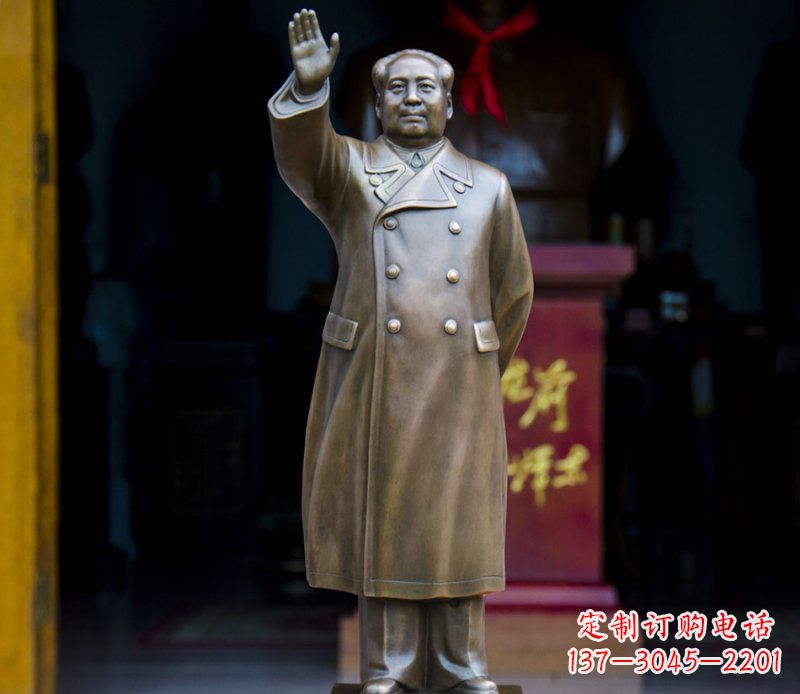 漯河挥手的主席广场铜雕景观雕塑