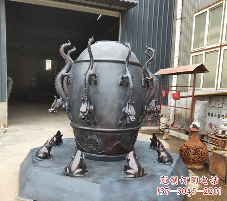 漯河浑天仪玻璃钢仿铜校园景观雕塑摆件